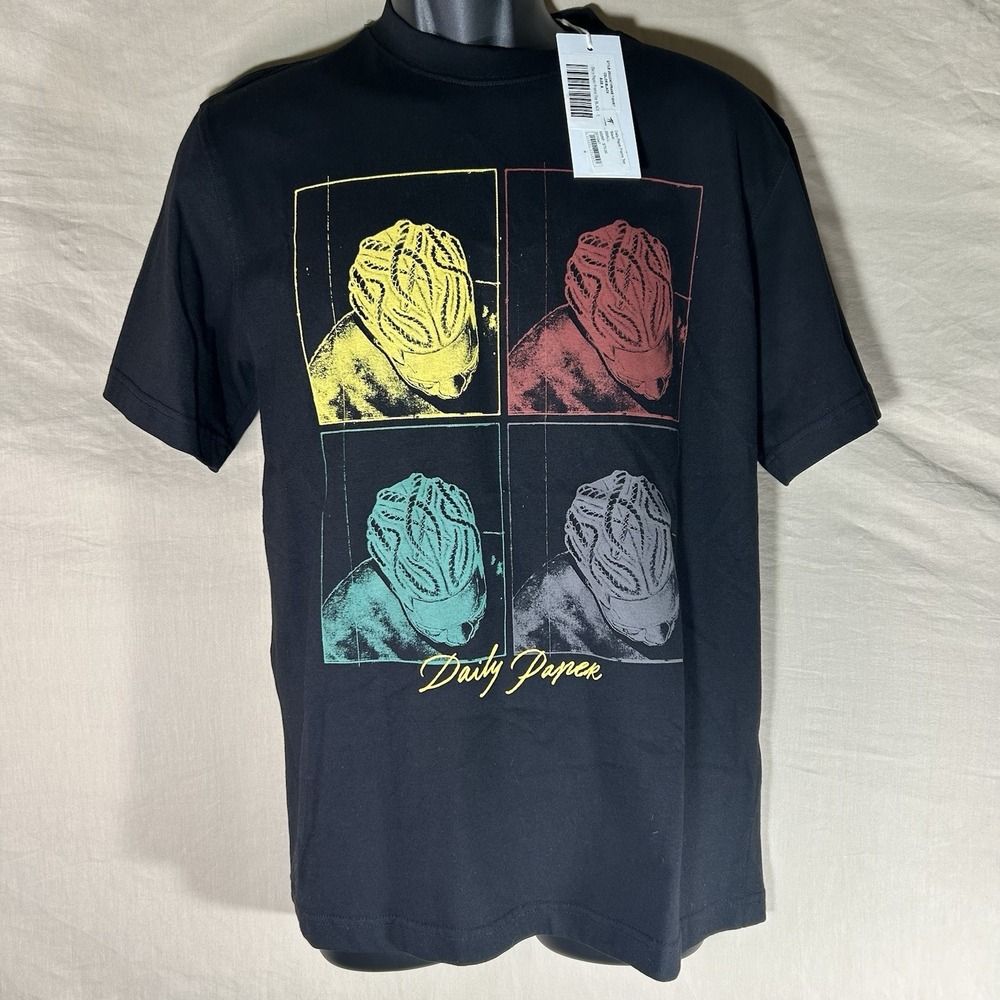 Daily Paper Frame T-Shirt Mens Small Black Graphic Tee NWT MSRP $75